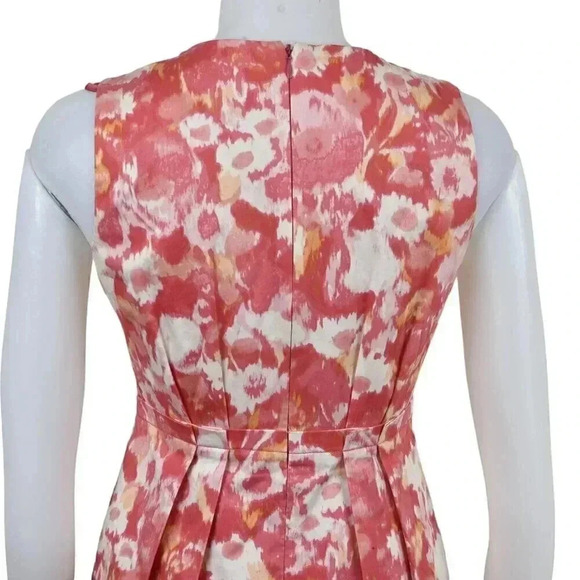 Eliza J Coral Floral Dress Mini Sleeveless Pleated Size 4 - Picture 6 of 11